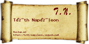 Tóth Napóleon névjegykártya